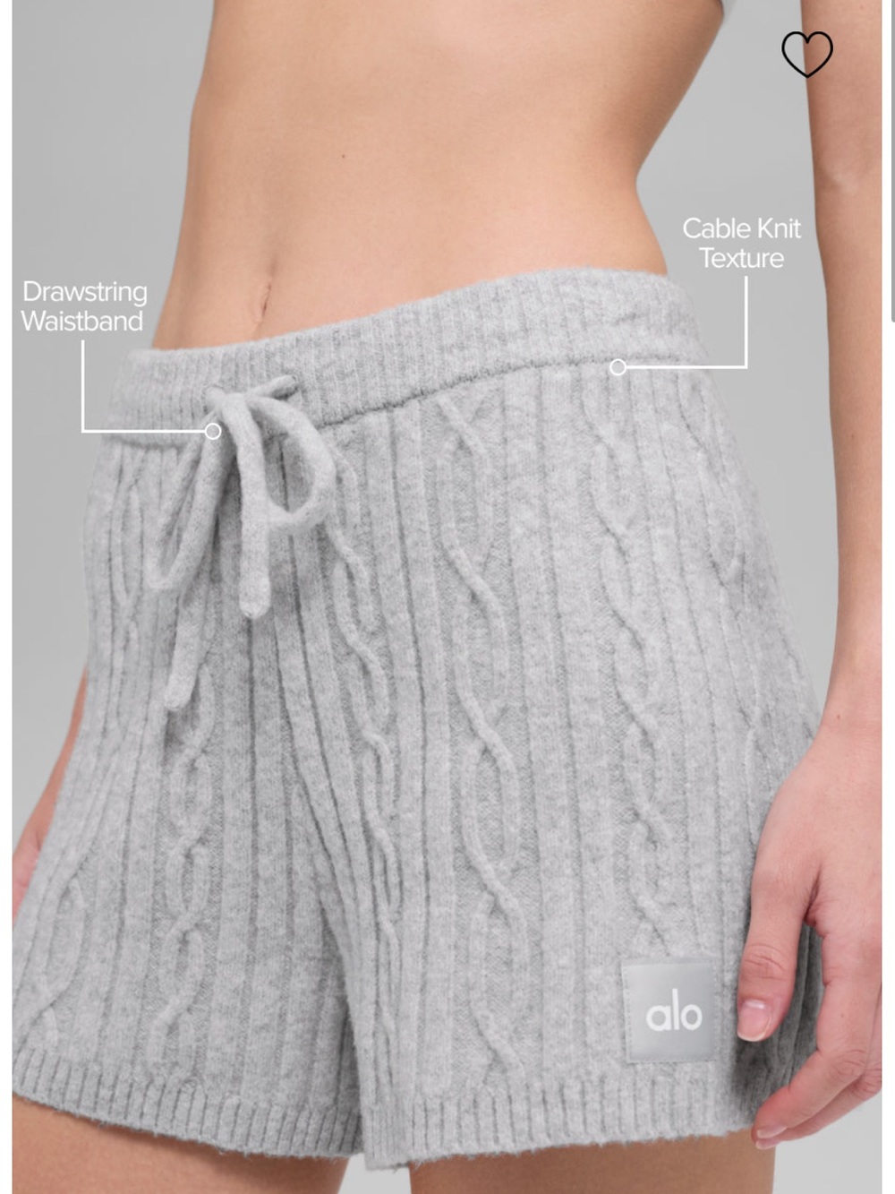 Alo yoga cable knit winter bliss short size xs
